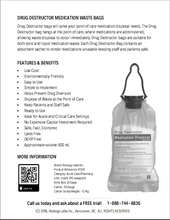 Case of Drug Destructor Bags (150 units) [SKU 61016MC]